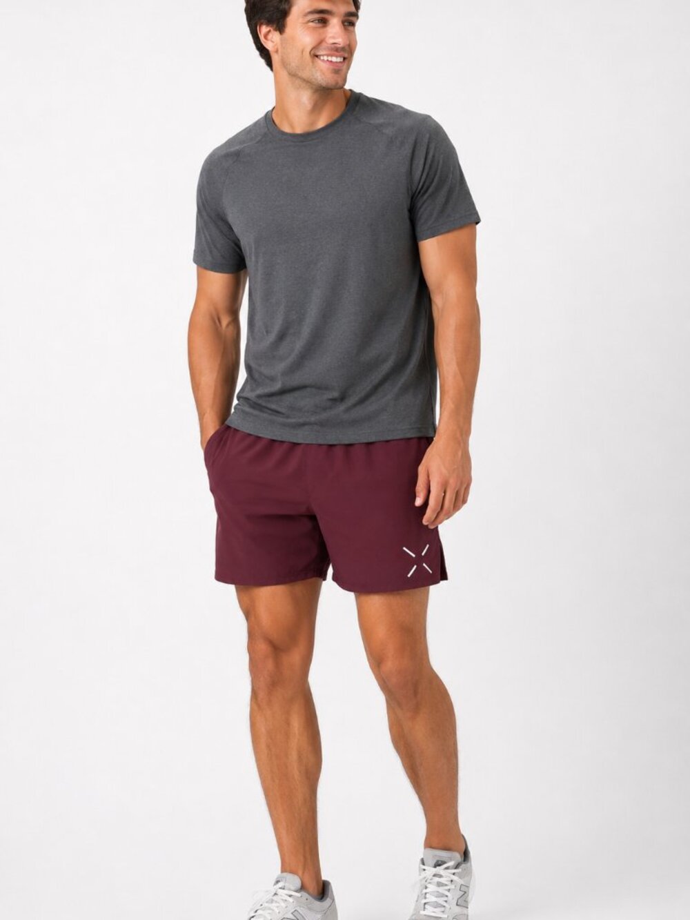 Men's Ten Thousand Foundation Shorts 7" Size Large Lined Cranberry Red Athletic